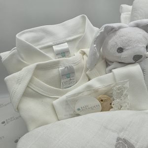 Westerdale – Giftware Boxes – A magnificent box filled with everything you need at bathtime. Also includes booties and Johnsons baby bath along with sleepsuit and bodysuit.