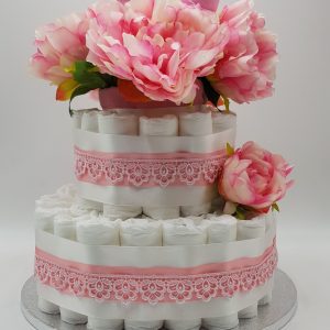 Luxury bathtime baby gift with baby essentials and birthday cakes alternative