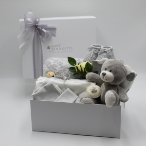 The Torver boxed gift full of baby clothing essentials