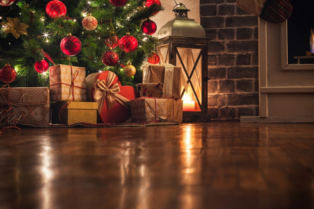 Gifts at the bottom of Christmas Tree